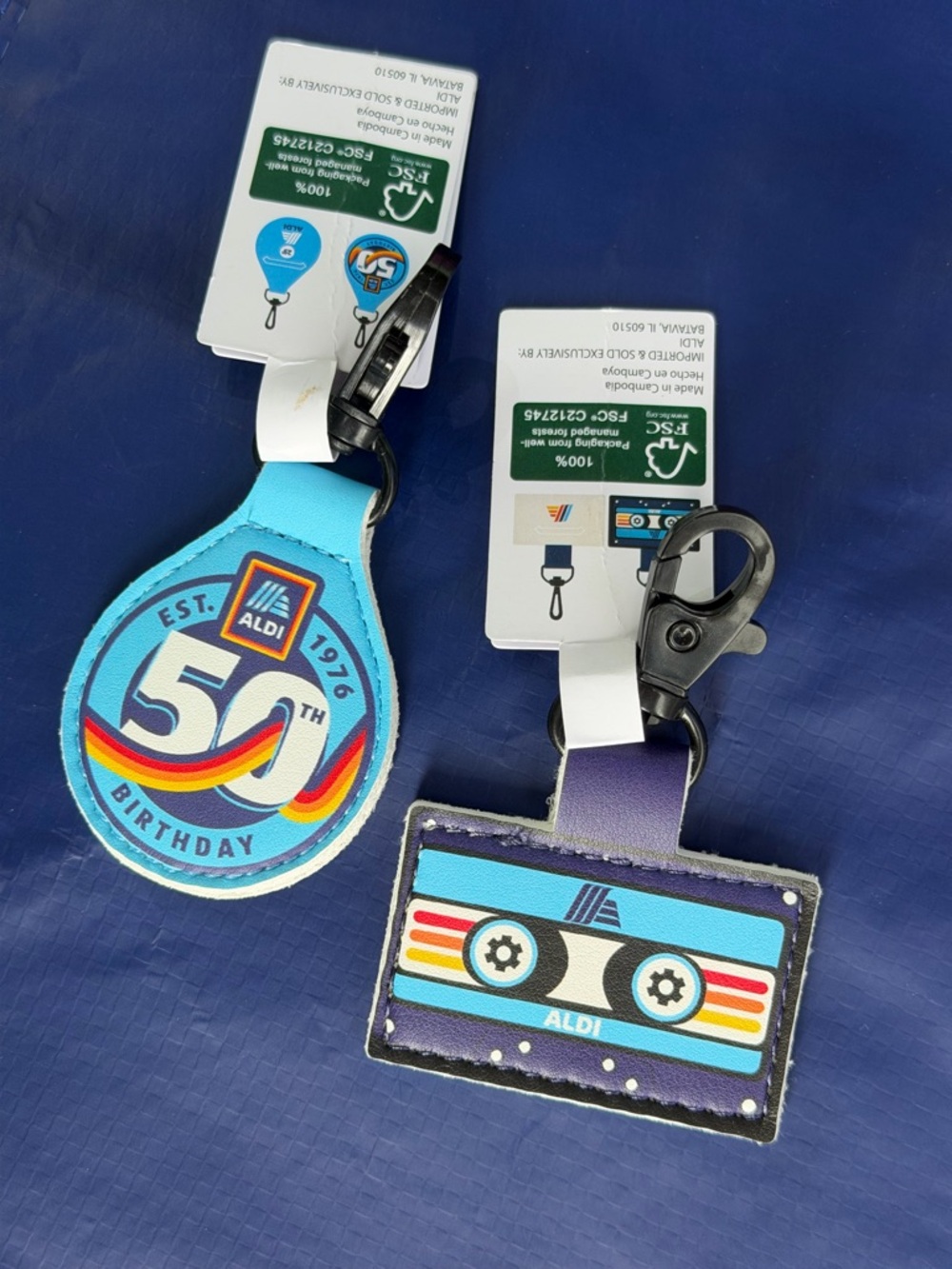 Aldi Gear quarter keeper pouch keychain BUNDLE Aldi's 50th birthday key chains